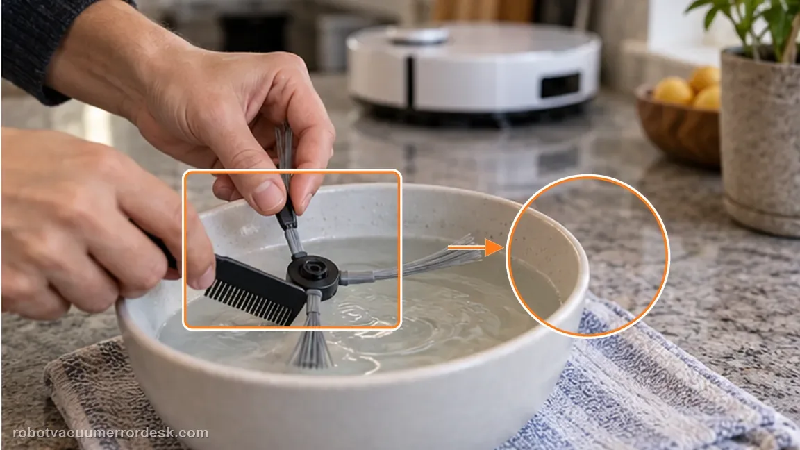Dreame Aqua10 Ultra Roller Complete shown in a close repair view of hot water brush, matching the follow dreame's hot-water straightening method on the removed brush check.