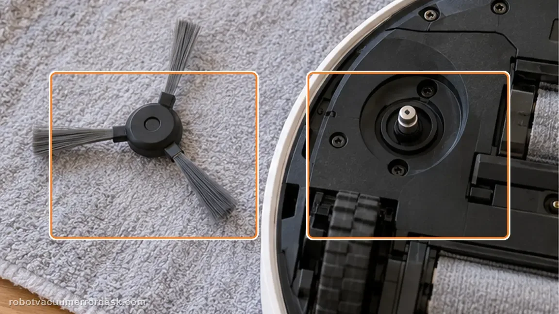 Dreame Aqua10 Ultra Roller Complete shown in a close repair view of brush shape, matching the use a correctly shaped brush for the motor test check.