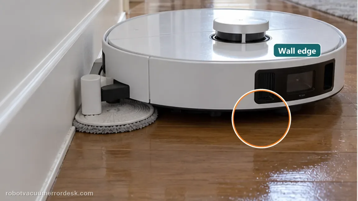 Dreame L20 Ultra is shown with a close repair view of mop edge, matching the run a controlled edge test check.