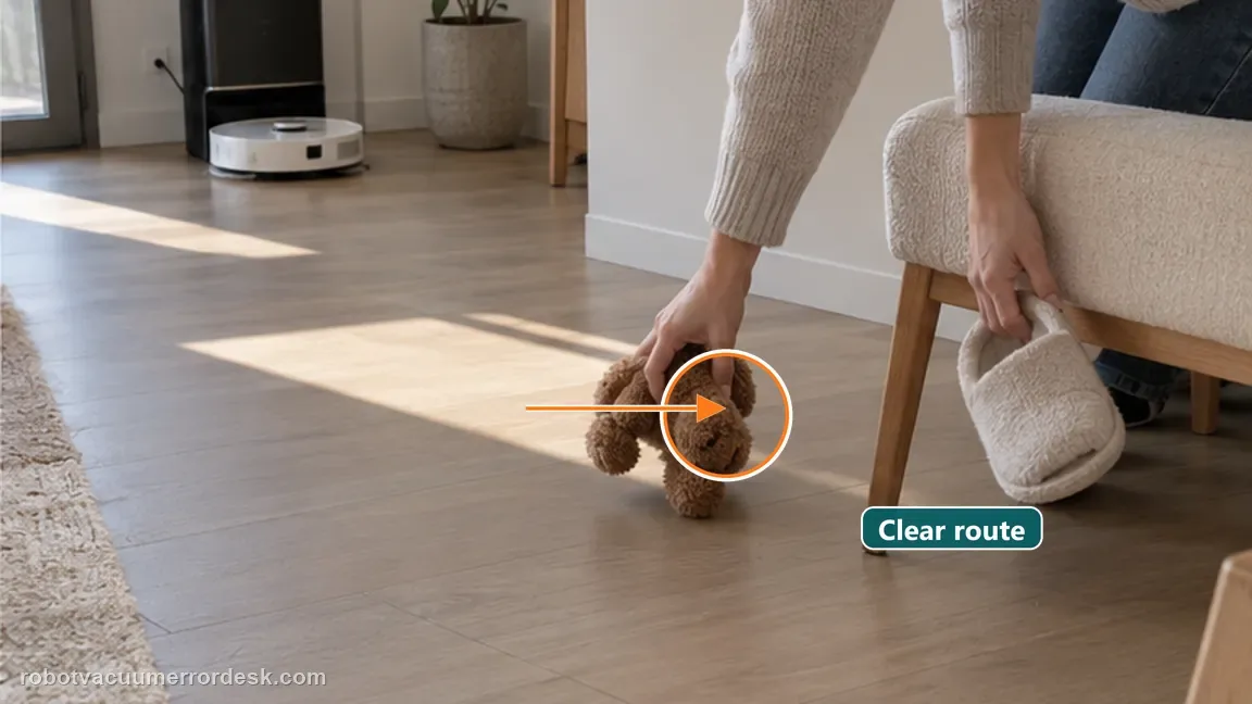 Dreame L20 Ultra is shown with a close repair view of clear obstacles, matching the clear movable floor obstacles check.