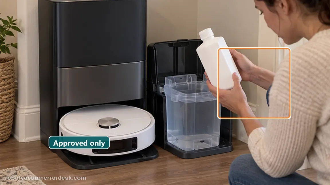 Dreame L20 Ultra is shown with a close repair view of fluid, matching the rule out incompatible cleaning fluid check.