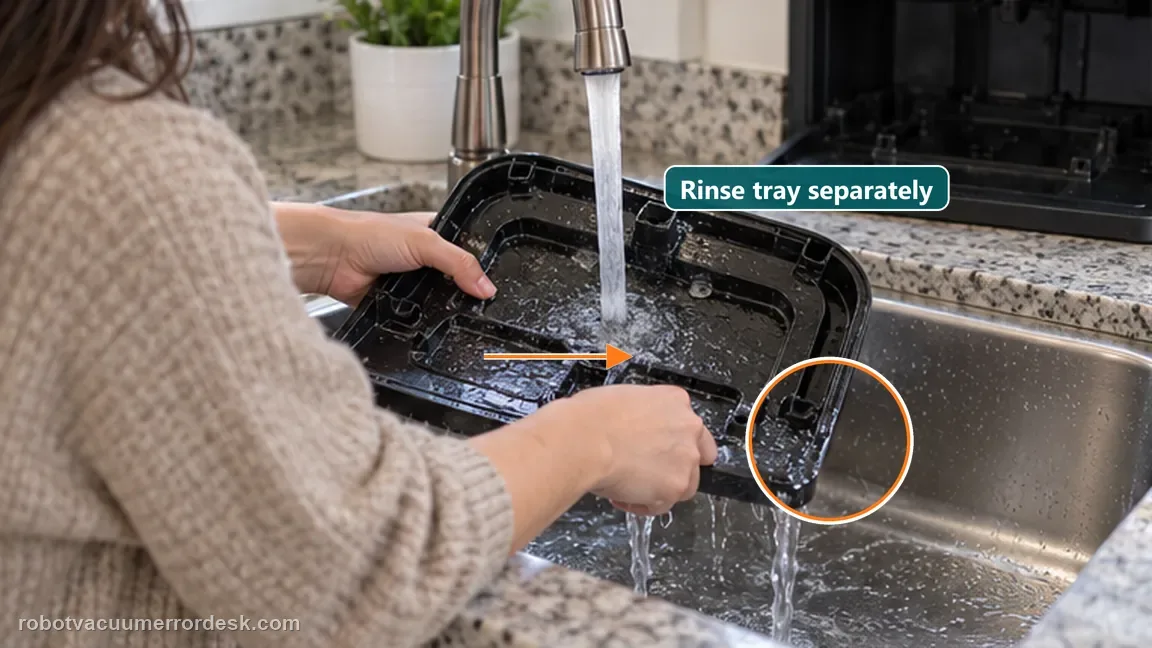 Dreame L20 Ultra is shown with a close repair view of rinse, matching the if water flows, rinse and recycle the station water check.