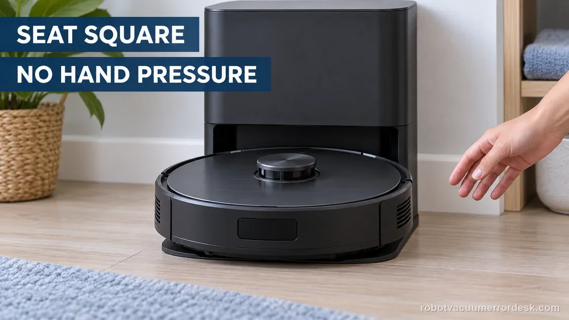 A labeled illustration shows the L20 Ultra seated squarely on its base with aligned contacts and no hand pressing the robot.