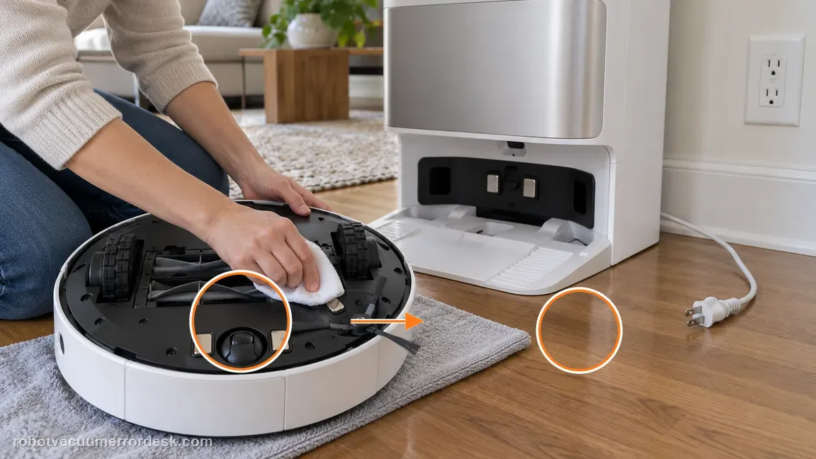 Dreame X40 Ultra is shown with a close repair view of contacts clean, matching the clean both charging-contact surfaces and inspect the connector area check.