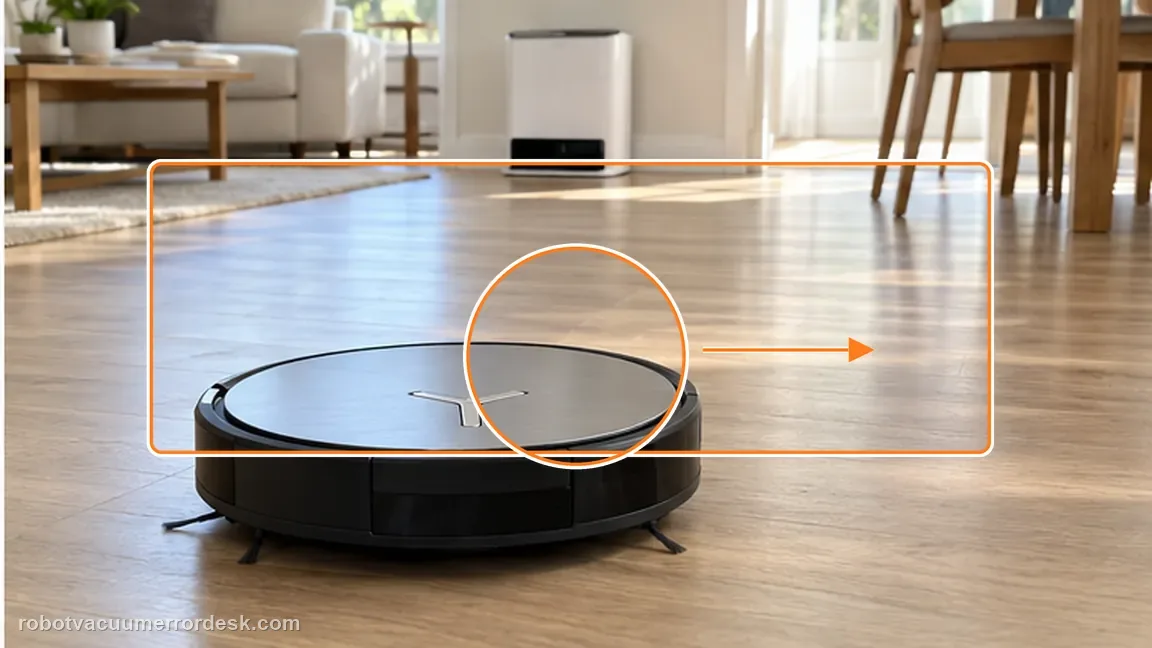 ECOVACS DEEBOT X11 OmniCyclone shown in a close repair view of obstacle free, matching the run a short obstacle-free confirmation check.