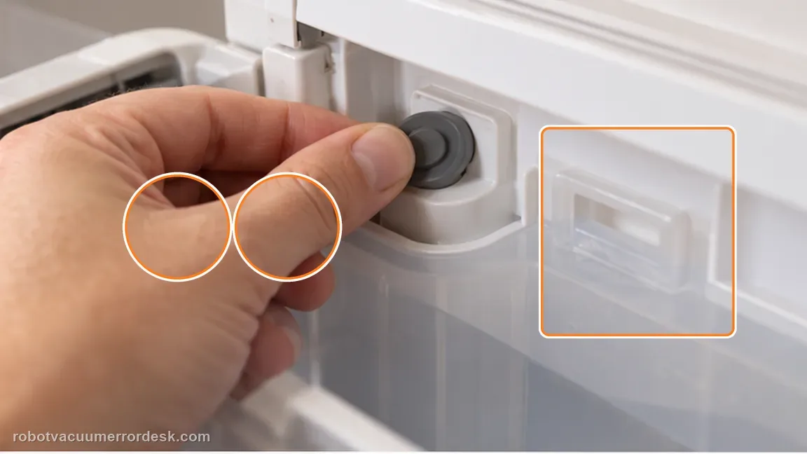 ECOVACS DEEBOT X11 OmniCyclone shown in a close repair view of seal plug, matching the inspect the station sealing plug check.