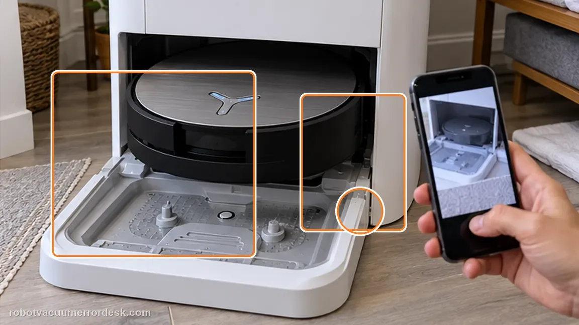 ECOVACS DEEBOT X11 OmniCyclone shown in a close repair view of flow evidence, matching the record the point where water flow stops check.