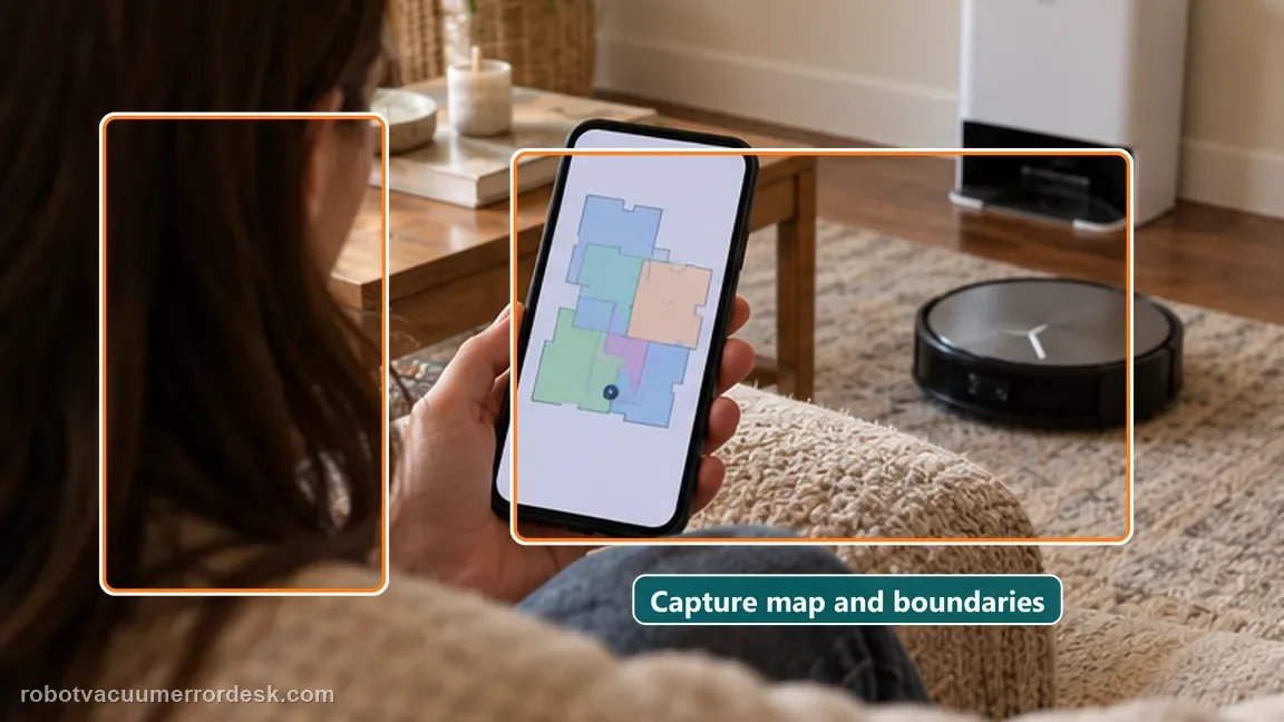 ECOVACS DEEBOT X11 OmniCyclone shown in a close repair view of bad map capture, matching the capture the bad map and stop changing it check.