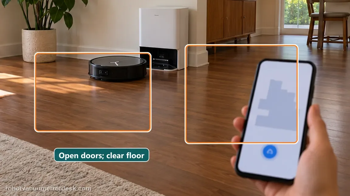 ECOVACS DEEBOT X11 OmniCyclone shown in a close repair view of prepare quick map, matching the if restore is bad, prepare one clean quick mapping rebuild check.