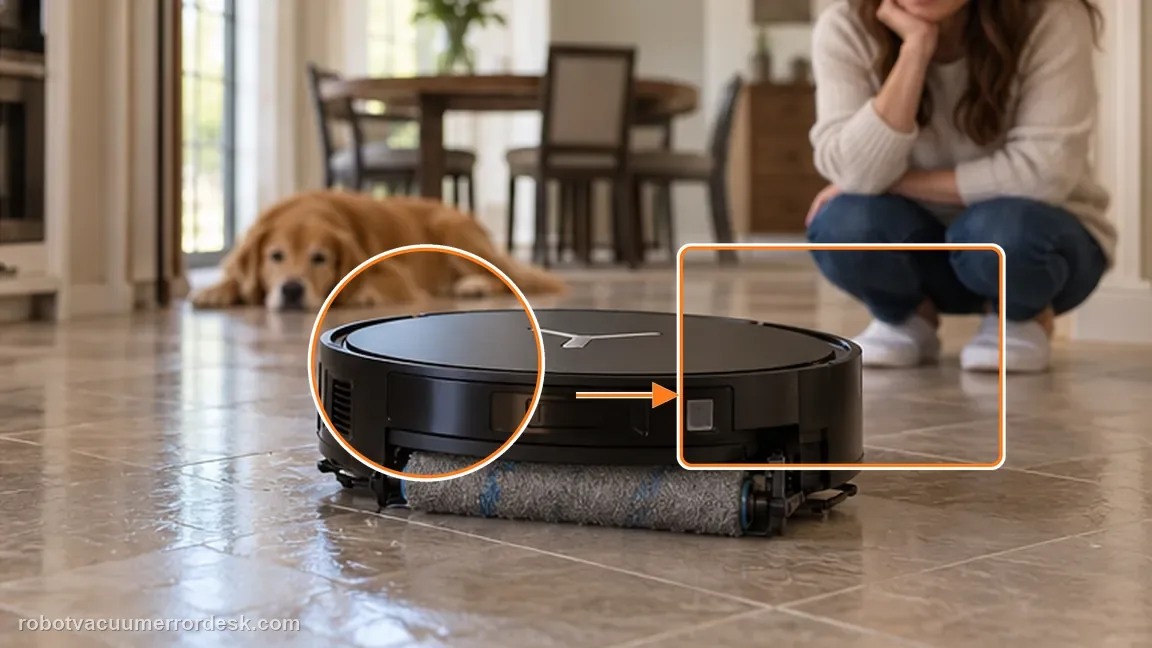 ECOVACS DEEBOT X11 OmniCyclone shown in a close repair view of high freq proof, matching the run one short vacuum-and-mop confirmation check.