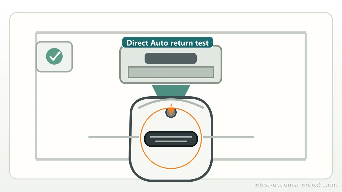 ECOVACS DEEBOT X11 OmniCyclone shown in a close repair view of direct front, matching the run a direct-front return test check.