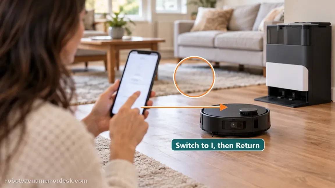 ECOVACS DEEBOT X8 Pro Omni is shown with a close repair view of switch return, matching the put the x8 power switch at i and try one normal return-to-charge command check.