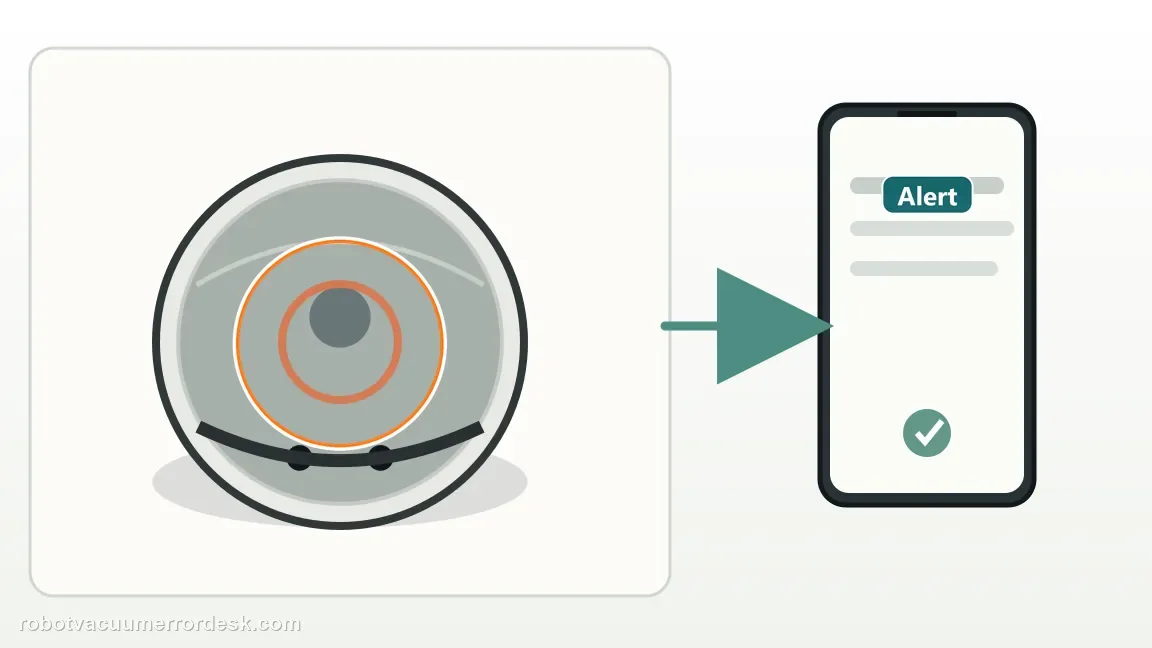 eufy X10 Pro Omni is shown with a close repair view of alert, matching the record whether this is the exact suction-fan error or only weak pickup check.