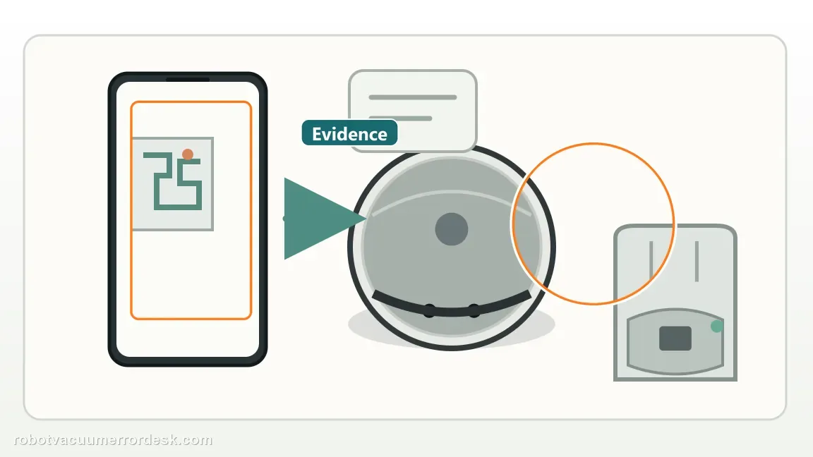 eufy X10 Pro Omni is shown with a close repair view of evidence, matching the escalate a repeat exact fan error instead of treating it as weak-suction maintenance check.