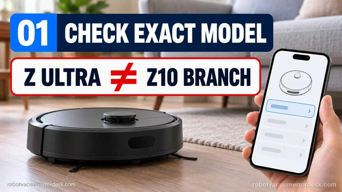 A generic robot and phone accompany a model-branch reminder that Freo Z Ultra does not use the separate Z10 instruction path.