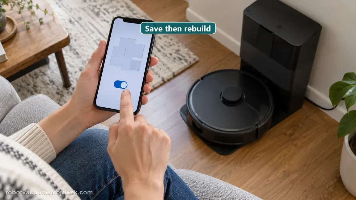 A hand changes an unlabeled map setting on a phone beside the docked S7.