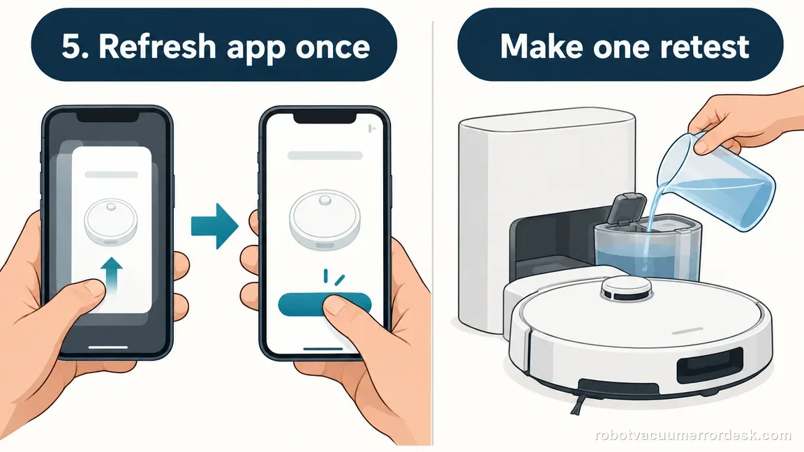 Illustrative one-time app refresh followed by a single ordinary water-operation retry to check whether Error 450 returns.